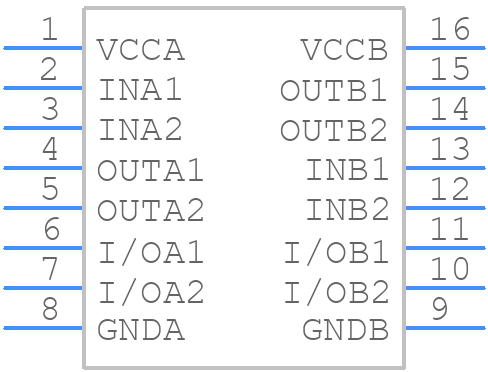 MAX14850ASE+T - Analog Devices - PCB symbol