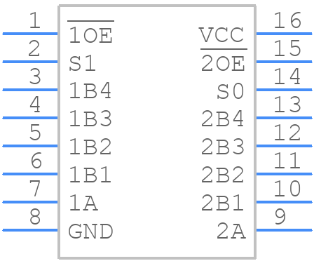 74CBTLV3253PW-Q10J - Nexperia - PCB symbol