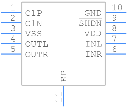 MAX9820ETB+T - Analog Devices - PCB symbol