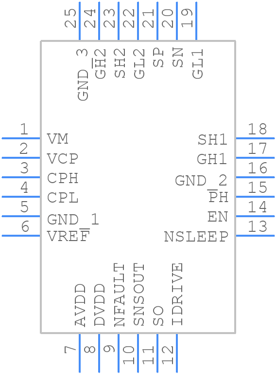 DRV8701ERGET - Texas Instruments - PCB symbol