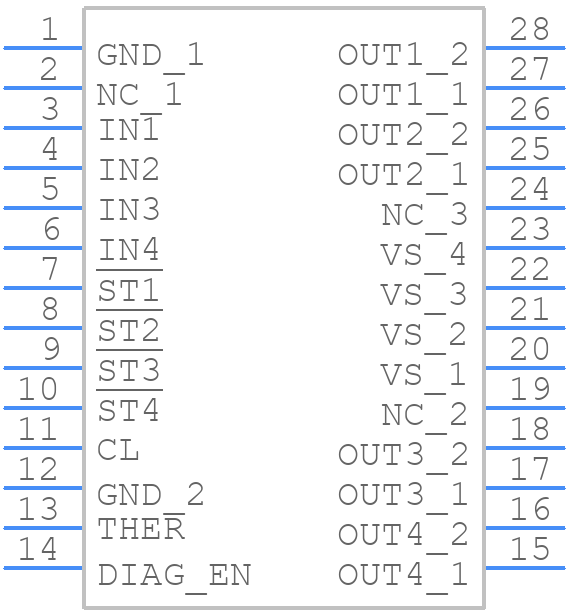 TPS4H160AQPWPRQ1 - Texas Instruments - PCB symbol