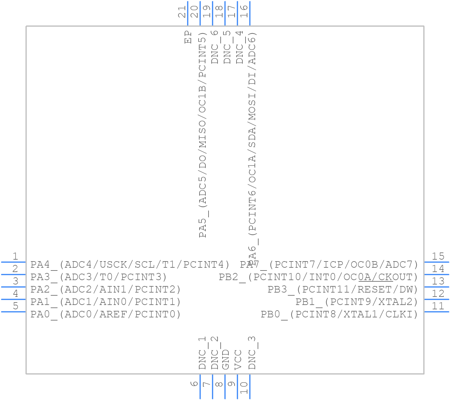 ATTINY84A-MMH - Microchip - PCB symbol