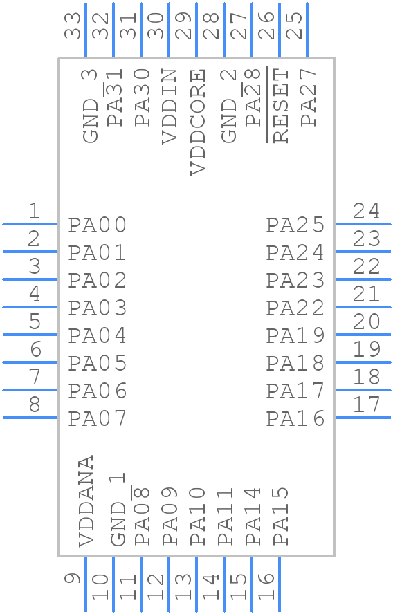 ATSAMD21E18A-MFT - Microchip - PCB symbol