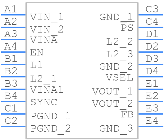 TPS63010YFFR - Texas Instruments - PCB symbol