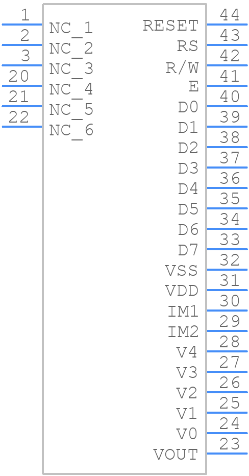 EA DOGM204W-A - Display Visions - PCB symbol