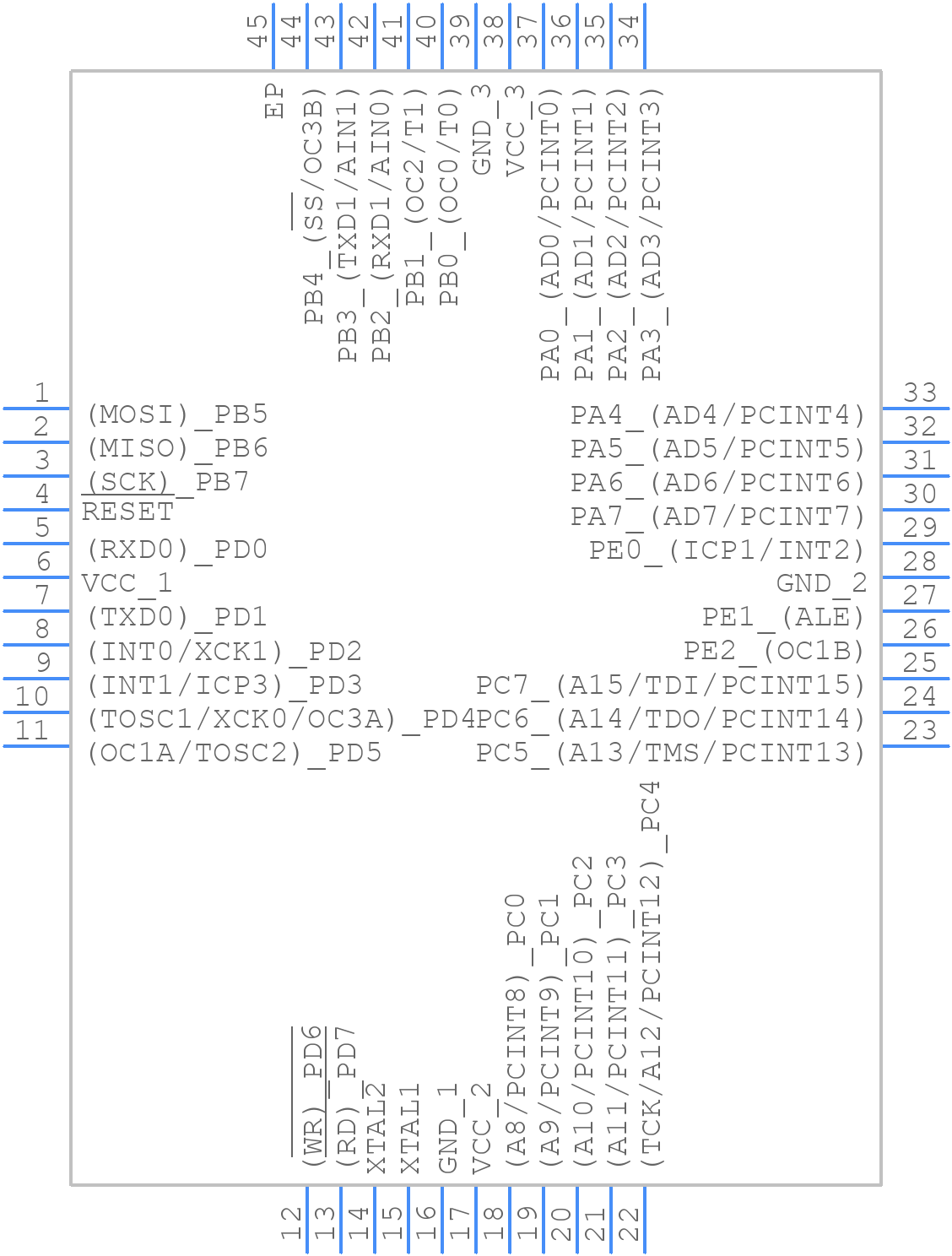 ATMEGA162-16MU - Microchip - PCB symbol