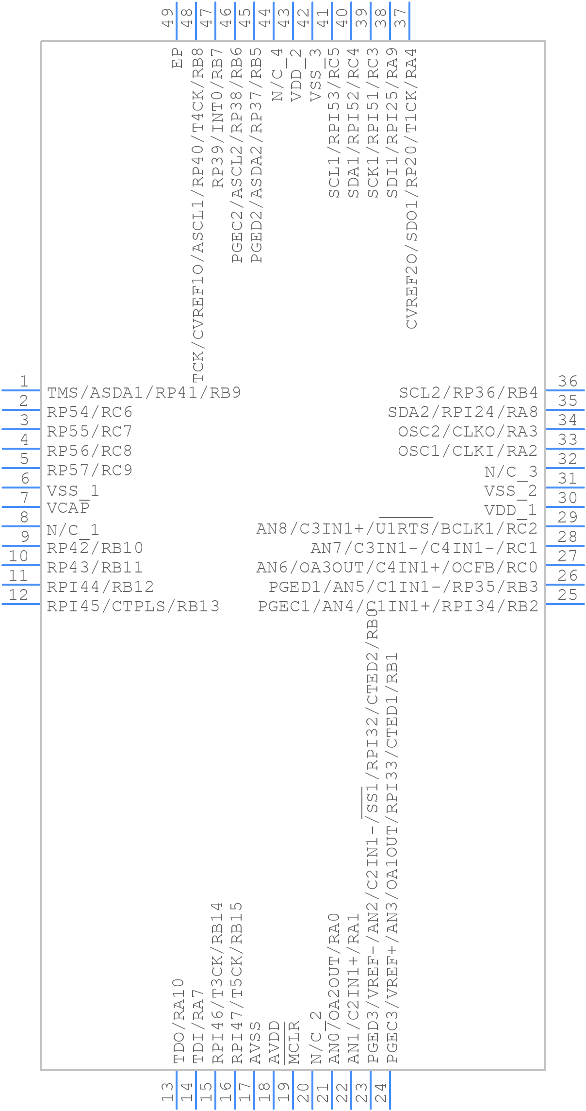 dsPIC33EP512MC504-I/MV - Microchip - PCB symbol