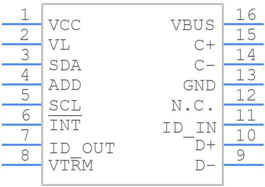 MAX3353EEUE+T - Analog Devices - PCB symbol