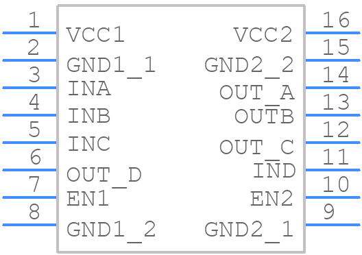 ISO7141FCCDBQR - Texas Instruments - PCB symbol