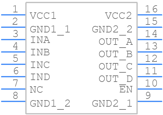 ISO7140FCCDBQ - Texas Instruments - PCB symbol
