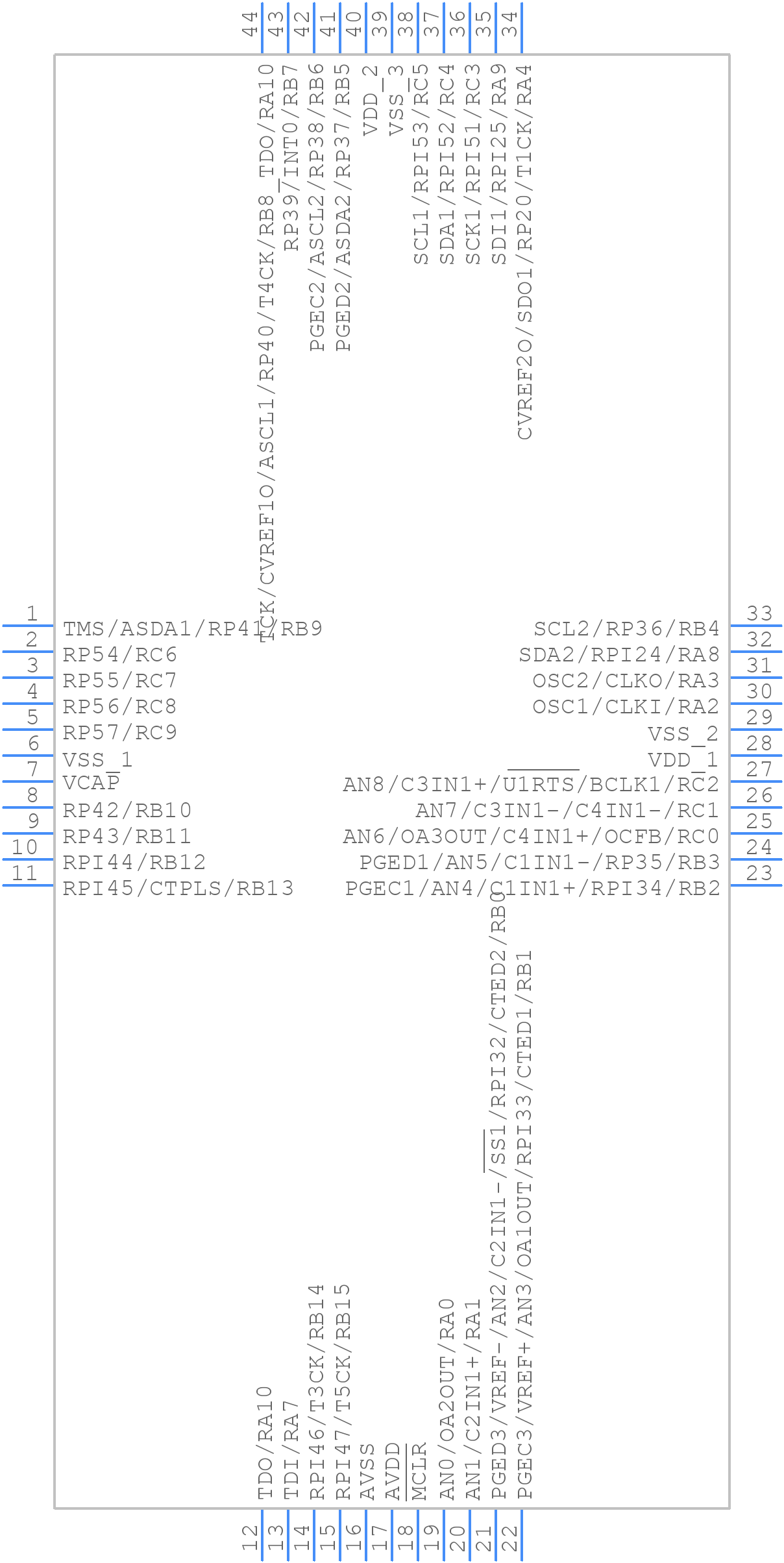 DSPIC33EP256GP504-I/PT - Microchip - PCB symbol