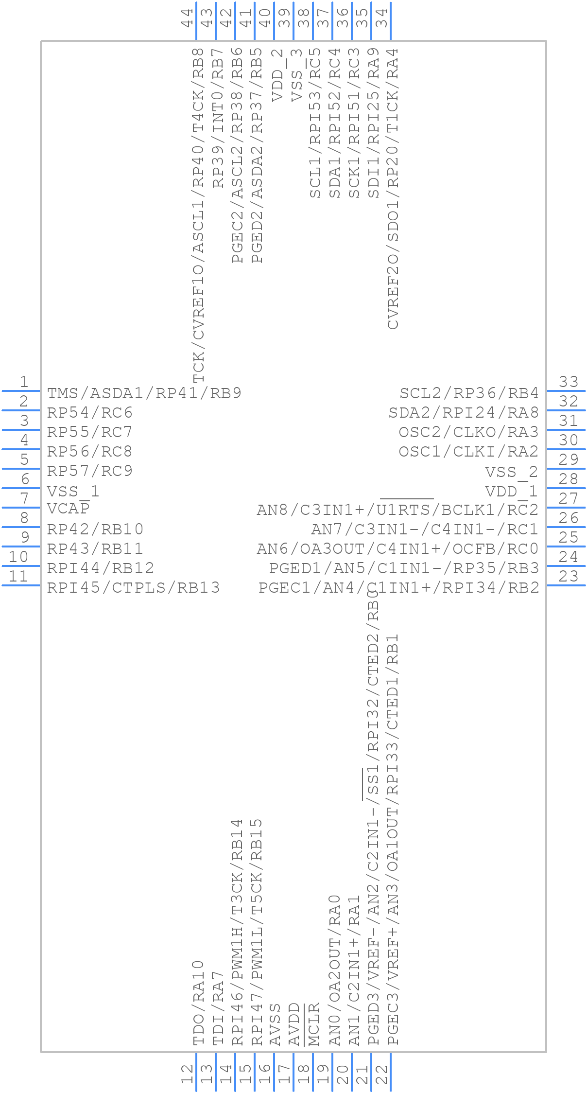 DSPIC33EP64GP504-I/PT - Microchip - PCB symbol