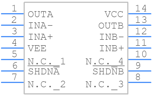 MAX4043ESD+ - Analog Devices - PCB symbol