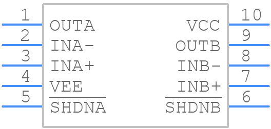 MAX4043EUB+ - Analog Devices - PCB symbol