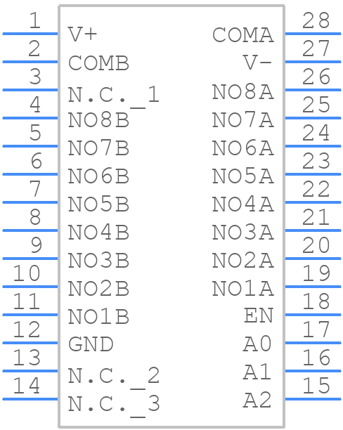MAX307EPI+ - Analog Devices - PCB symbol