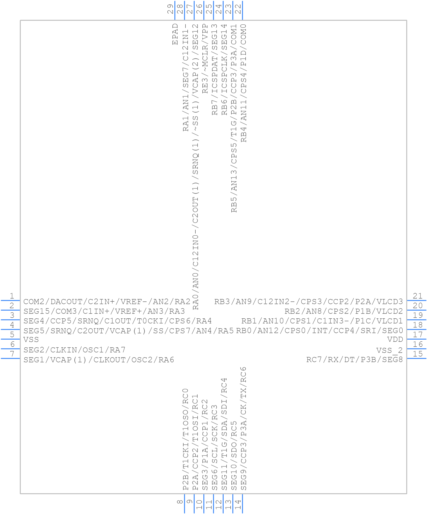 PIC16LF1938-I/ML - Microchip - PCB symbol