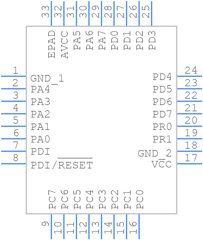 ATXMEGA32E5-M4U - Microchip - PCB symbol