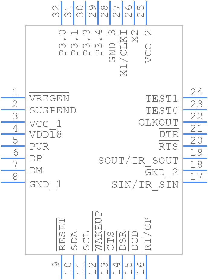 TUSB3410IVF - Texas Instruments - PCB symbol