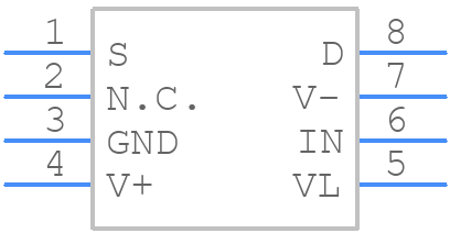 DG418DY+ - Analog Devices - PCB symbol