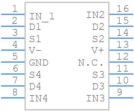 DG441DJ+ - Analog Devices - PCB symbol