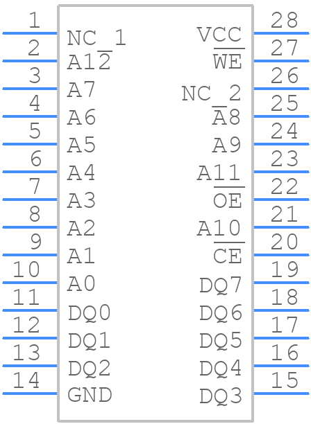 DS1225AB-85+ - Analog Devices - PCB symbol