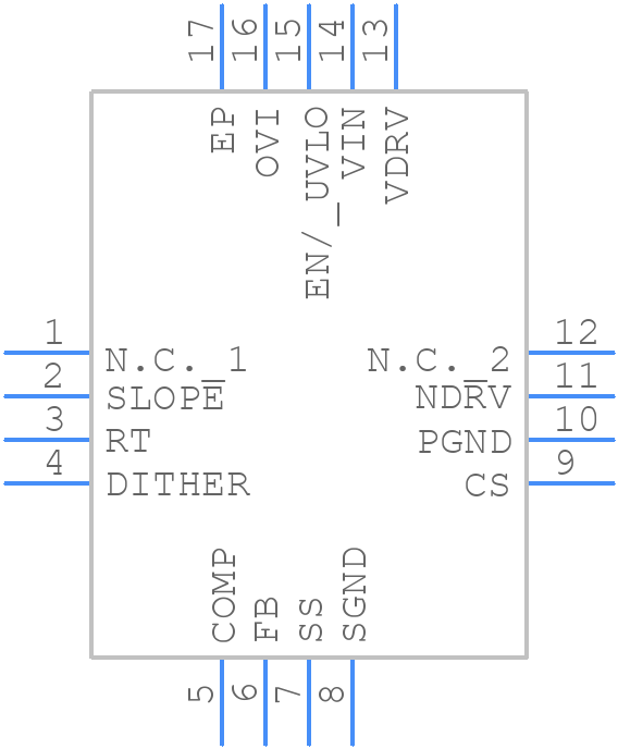 MAX17597ATE+ - Analog Devices - PCB symbol