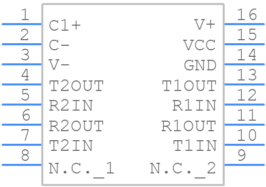 MAX202CWE+T - Analog Devices - PCB symbol