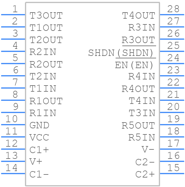 MAX213EEAI+ - Analog Devices - PCB symbol