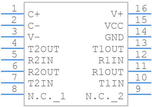 MAX231CWE+ - Analog Devices - PCB symbol