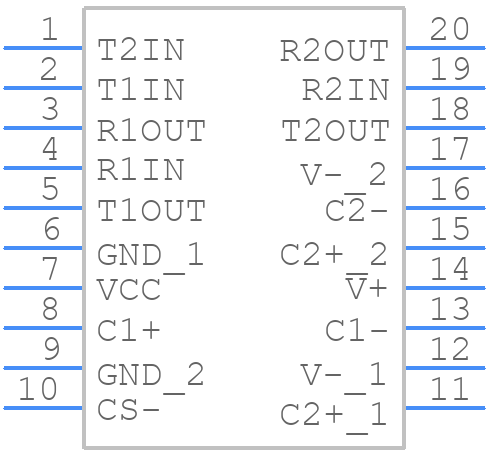 MAX233ACPP+G36 - Analog Devices - PCB symbol