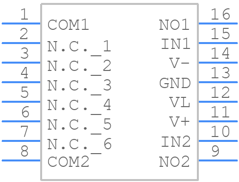 MAX301CSE+ - Analog Devices - PCB symbol