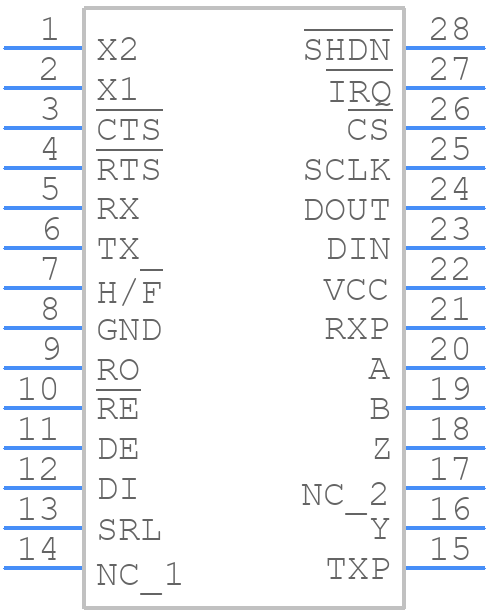 MAX3140CEI+ - Analog Devices - PCB symbol