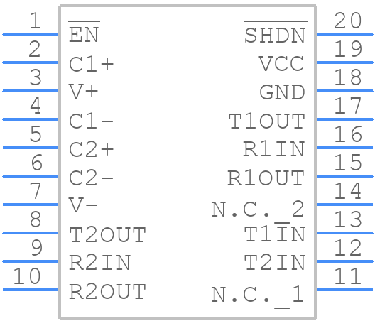 MAX3222CAP+ - Analog Devices - PCB symbol