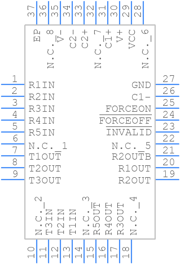 MAX3245EETX+ - Analog Devices - PCB symbol