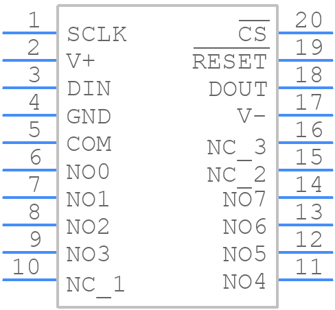 MAX349EAP+ - Analog Devices - PCB symbol