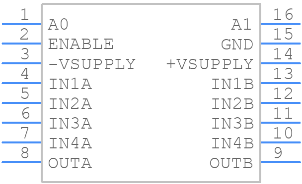 MAX359CPE+ - Analog Devices - PCB symbol