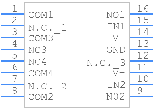 MAX383CSE+ - Analog Devices - PCB symbol