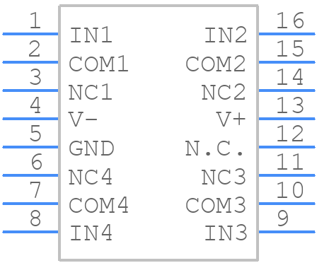 MAX391EUE+ - Analog Devices - PCB symbol