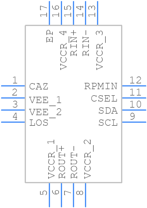 MAX3945ETE+ - Analog Devices - PCB symbol