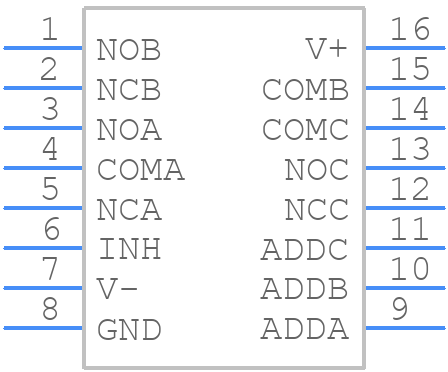 MAX4053ACEE+ - Analog Devices - PCB symbol
