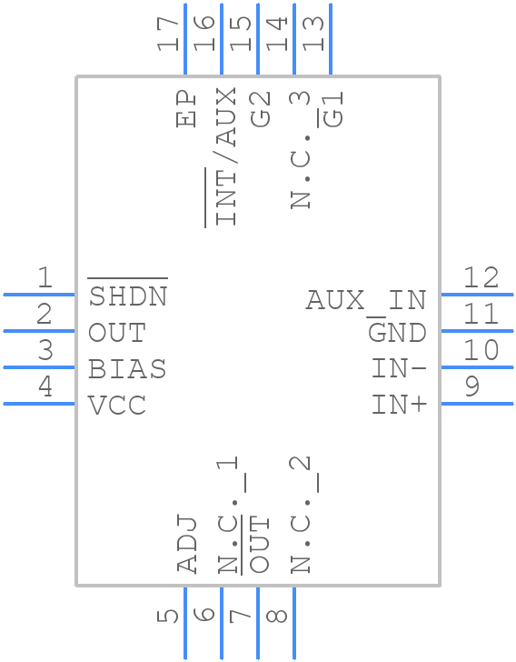 MAX4063ETE+ - Analog Devices - PCB symbol