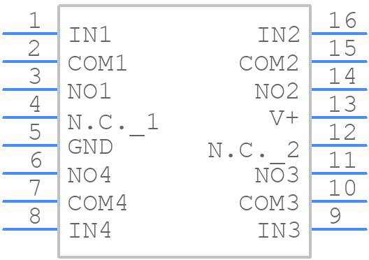 MAX4652EUE+ - Analog Devices - PCB symbol