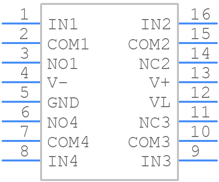 MAX4663EAE+ - Analog Devices - PCB symbol