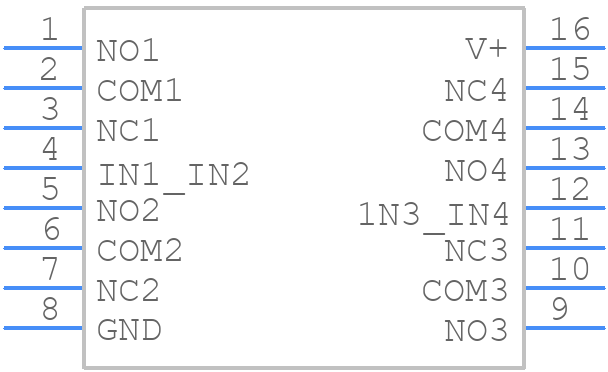 MAX4701EUE+ - Analog Devices - PCB symbol