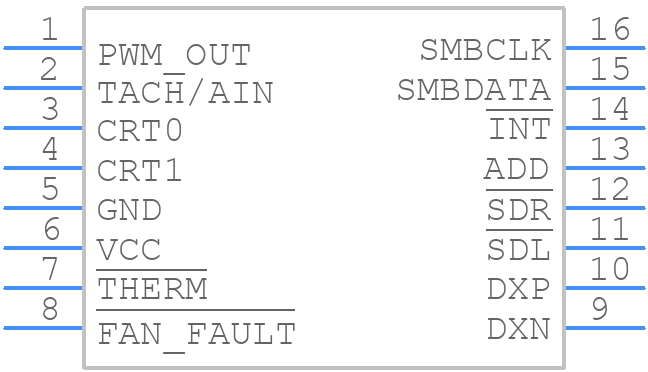 MAX6653AEE+ - Analog Devices - PCB symbol
