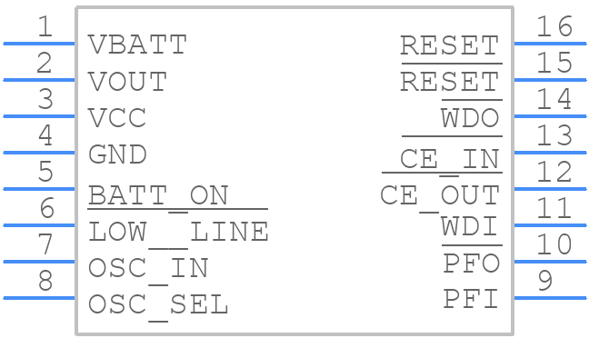 MAX691ACWE+T - Analog Devices - PCB symbol