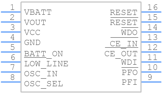 MAX693ACPE+ - Analog Devices - PCB symbol