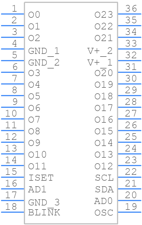 MAX6953EAX+ - Analog Devices - PCB symbol