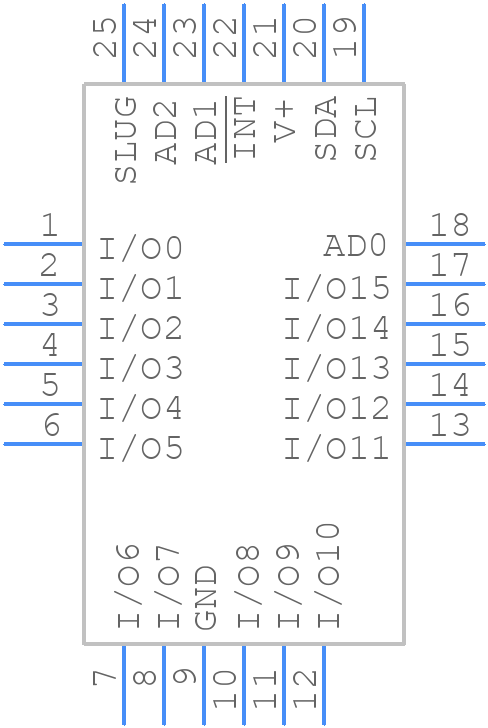 MAX7318ATG+ - Analog Devices - PCB symbol