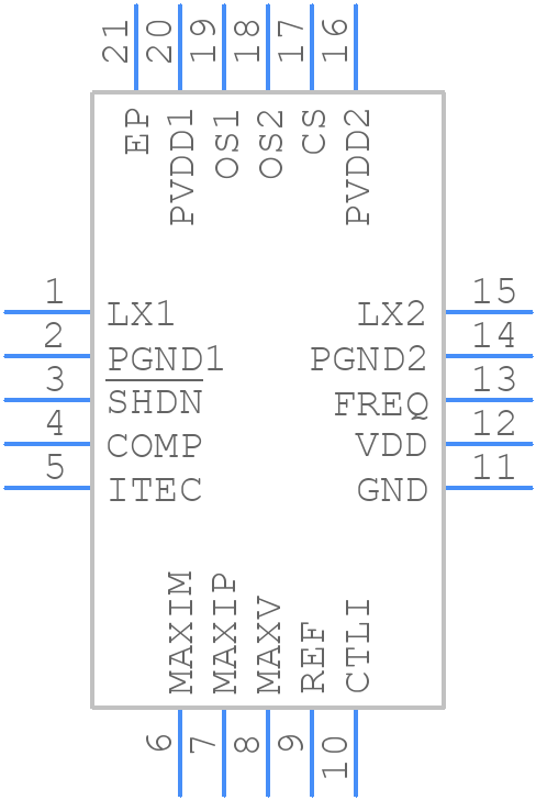 MAX8521ETP+ - Analog Devices - PCB symbol